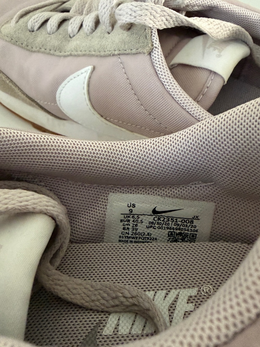 Nike Women's Dusty Pink and White Retro Runner Sneakers - Picture 6 of 6